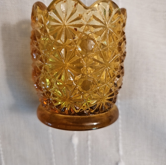 Amber color daisy dot toothpick holder - Picture 4 of 4